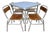 Vintage Aluminium Dining Table and Chairs, 1960s, Set of 5 For Sale