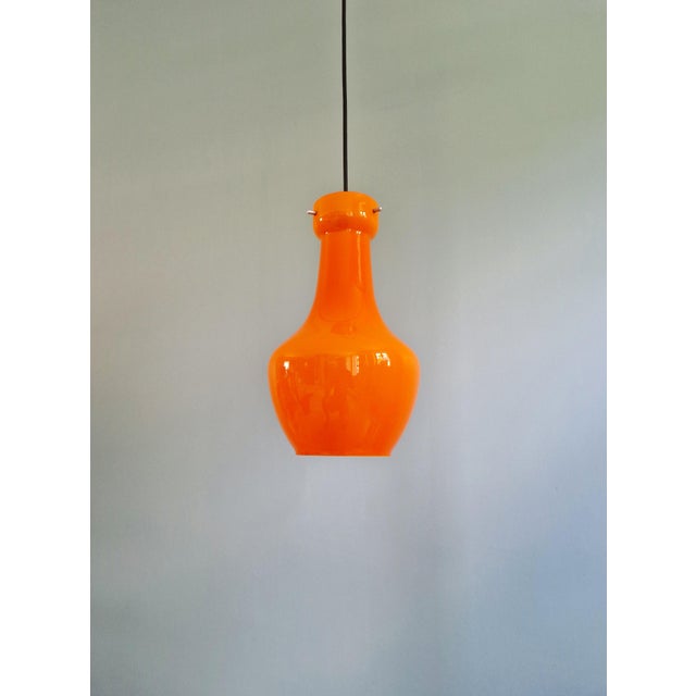 Space Age Orange Opaline Glass Pendant from Targetti Sankey, Italy, 1960s-1970s For Sale - Image 3 of 12