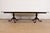 Queen Anne Baker Furniture Style Georgian Banded Mahogany Double Pedestal Extension Dining Table, Newly Refinished For Sale - Image 3 of 13