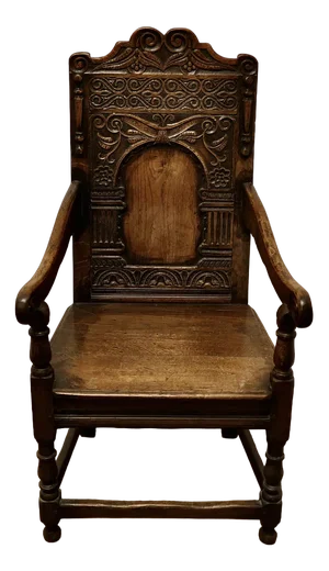 Antique Carved Oak Celtic Wainscot Chair, 1700s