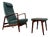 Mid-Century Model 829 High-Back Lounge Chair and Ottoman in Teak and Green Upholstery by Gio Ponti for Cassina, Italy, 1960s, Set of 2 For Sale