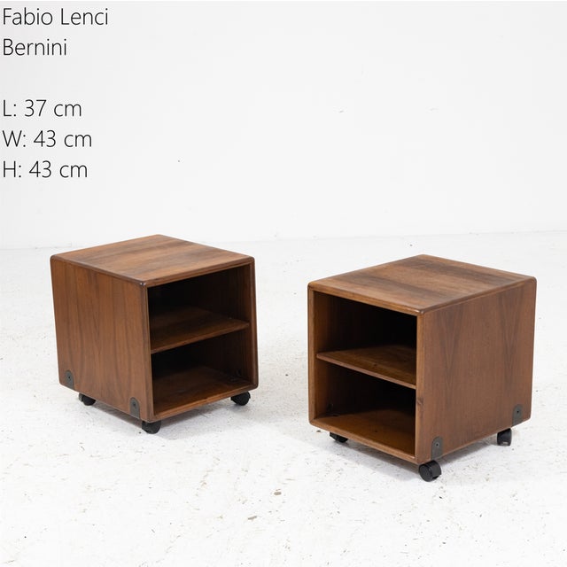 Bedside Tables on Wheels by Fabio Lenci for Bernini, 1960s, Set of 2 For Sale - Image 6 of 8