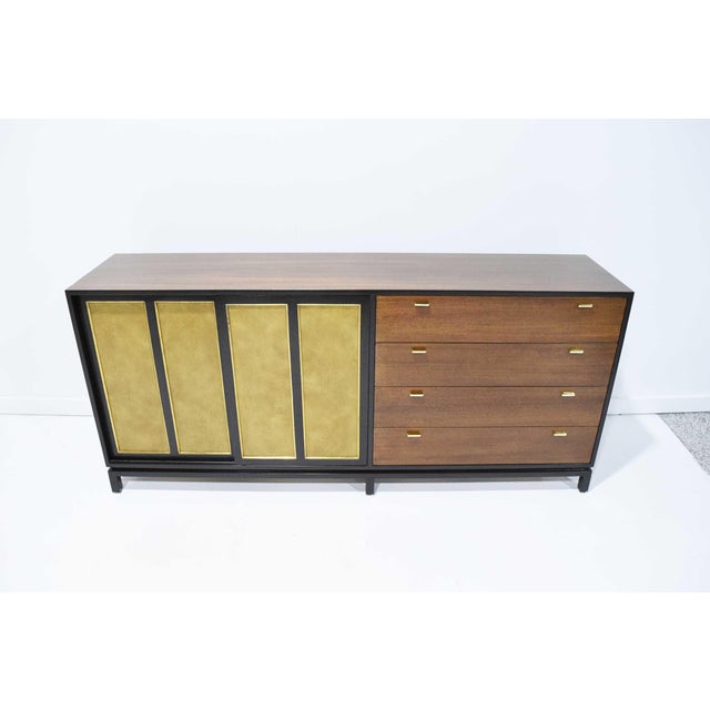 Gold Mid 20th Century Harvey Probber Signed Sideboard in Mahogany With Gold Trim, 1960s For Sale - Image 8 of 11