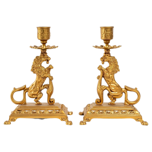 19th Century Bronze Candleholders