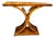 Art Deco Burl Wood Pedestal Console Table – One Drawer With Elegant Base For Sale