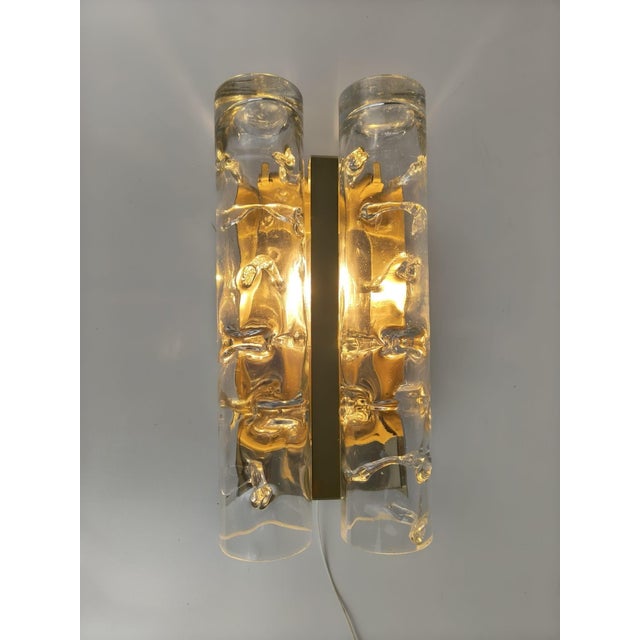 Mid-Century Modern Ice Glass Wall Lights from Doria Leuchten, Germany, 1970s, Set of 2 For Sale - Image 3 of 18