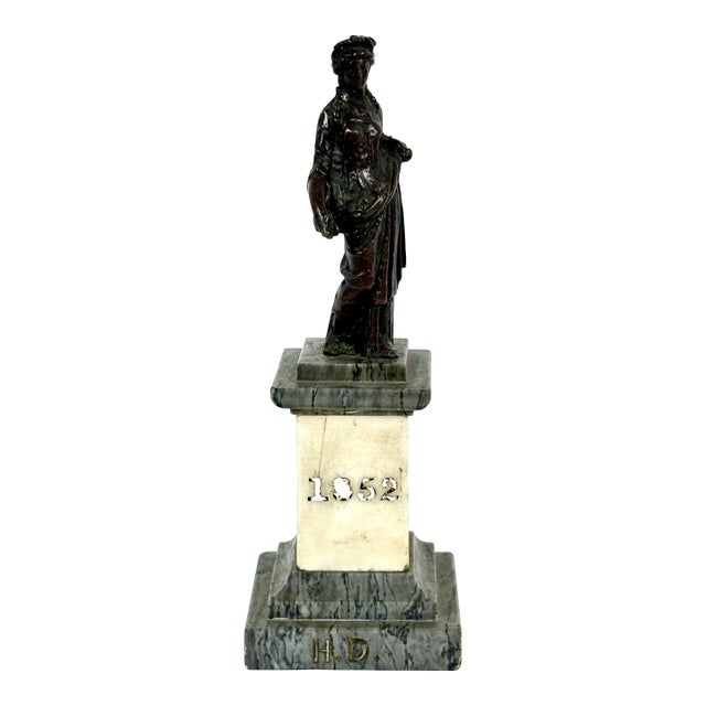 17th Century Bronze Statue of Standing Draped Classical Figure. For Sale