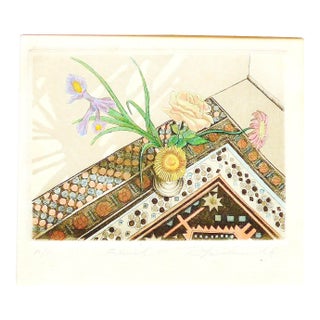 Rick Loudermilk Original Floral Etching For Sale