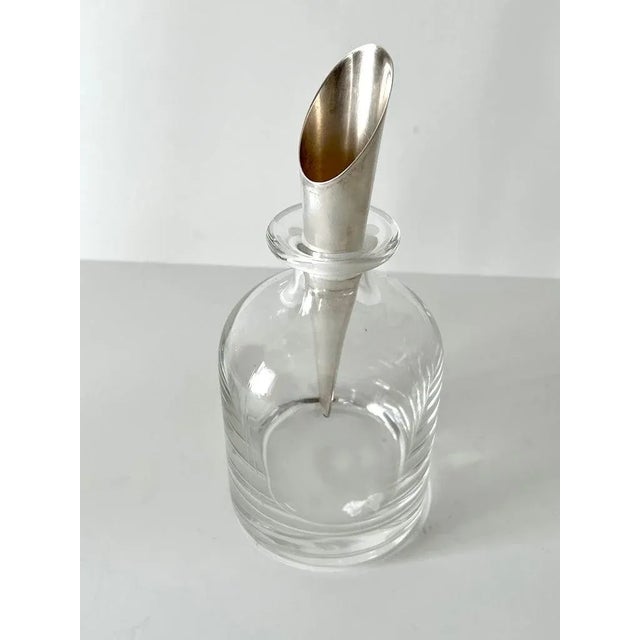 Late 20th Century Crystal Italian Pampaloni Decanter with Sterling Silver Cone Style Stopper For Sale - Image 5 of 9
