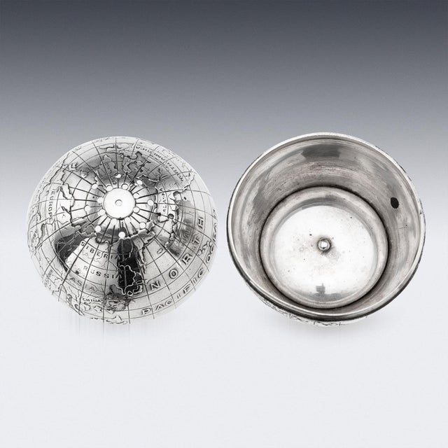 Vintage British Silver Novelty Globe Shaped Writing Sander For Sale - Image 16 of 18