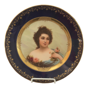 Antique Austrian Royal Vienna Porcelain Hand Painted Portrait Plate