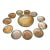 1970s Collection of Stamped Sterling Silver Pedestal Wooden Bowl With Serving Dishes - Set of 12 For Sale