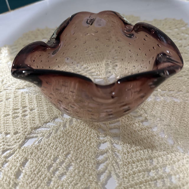 Marani Murano Marani Murano Mid-Century Hand Blown Ashtray For Sale - Image 4 of 8