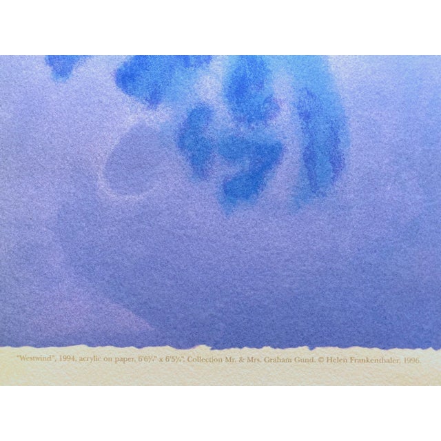 Helen Frankenthaler Vintage Abstract Expressionist Limited Edition Large Hand Pulled Silkscreen Print " Westwind " 1994 For Sale - Image 11 of 13