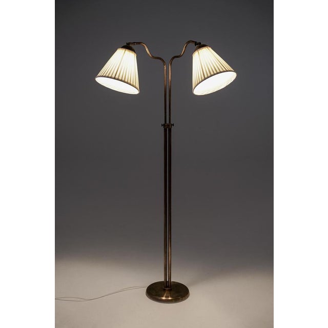 Swedish Modern Brass Floor Lamp, 1940s For Sale - Image 11 of 13