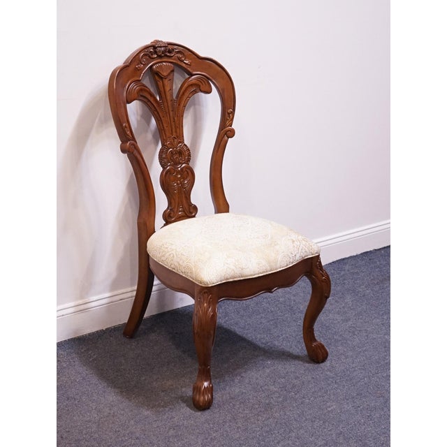 Italian Bernhardt Furniture Grand Savannah Collection Solid Walnut Italian Provincial Style Splat Back Dining Side Chair 357-555 For Sale - Image 3 of 9