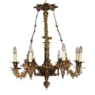 Neo-Rococo Bronze Chandelier, 1920s For Sale