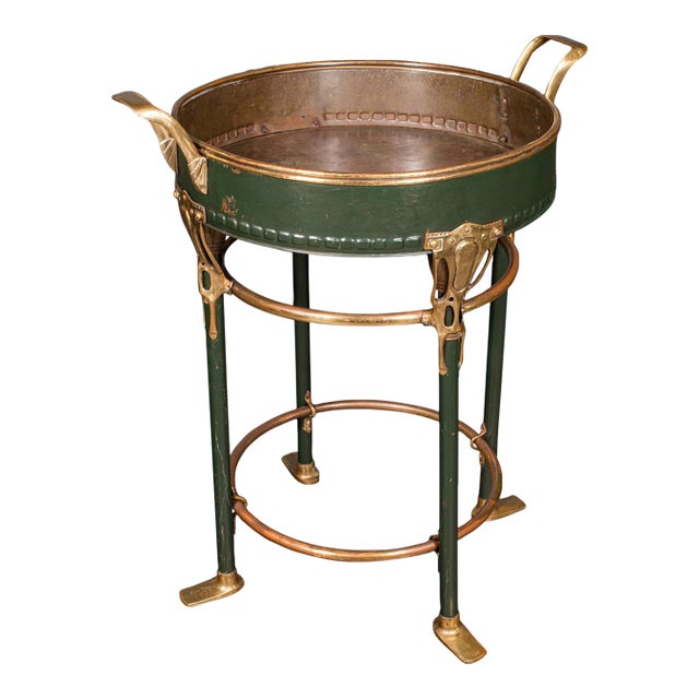 Antique Bottle Cooler, French Brass, Cocktail Party, Jardiniere Stand, Victorian For Sale