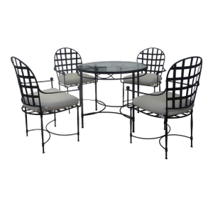 Vintage Mario Papperzini for Salterini Iron Garden Dining Suite, Attributed