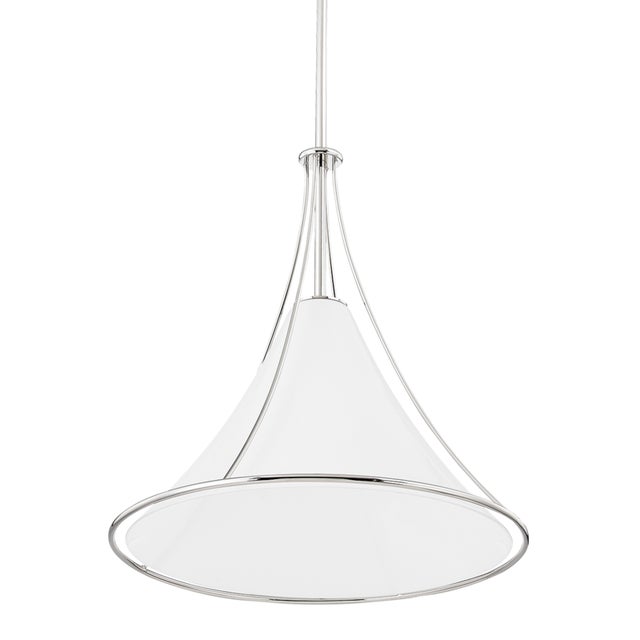 Traditional Mitzi Madelyn 1-Light Large Pendant, Polished Nickel For Sale - Image 3 of 3