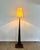 Beautiful, Dutch Art Deco, Amsterdamse School floorlamp, The Netherlands 1930s. Sculptural designed base in solid oak with...