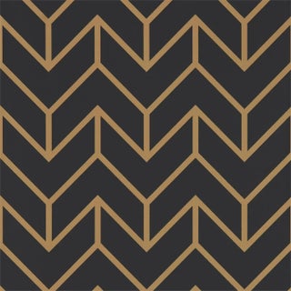 Harlequin Tessellation Wallpaper in Graphite/Gold - a Sample For Sale
