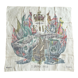 English Textile Art Decor Queen Elizabeth Coronation Wall Hanging