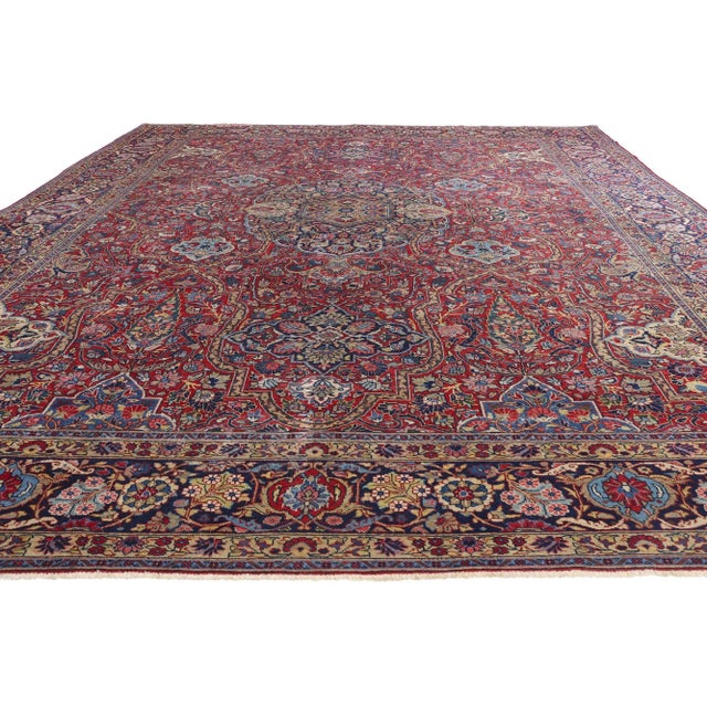 English Antique Persian Tabriz Rug - 10'08 X 13'10 For Sale - Image 3 of 9