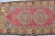 Rose 1950s Faded Rose and Dark Slate Border, Low Pile Distressed Turkish Rug For Sale - Image 8 of 10