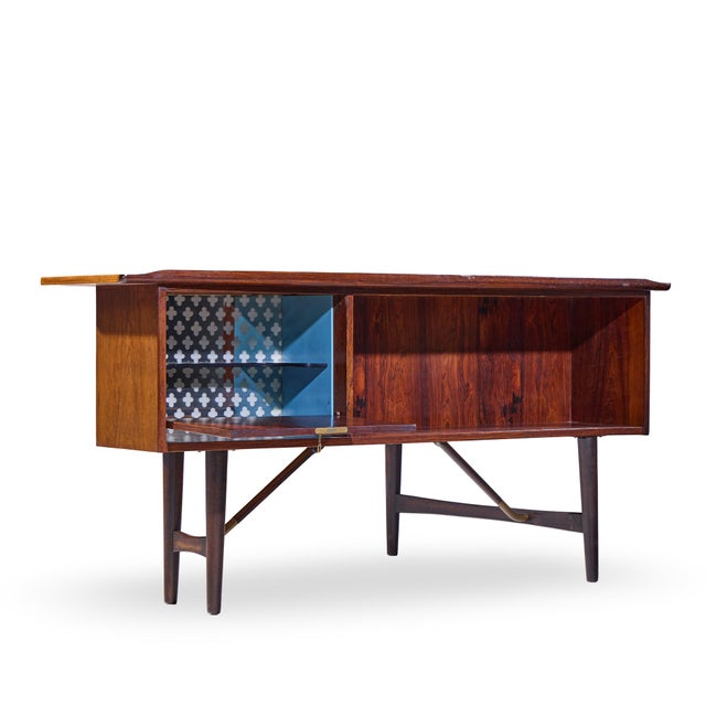 Peter Lovig Nielsen Mid Century Danish Rosewood Boomerang Desk For Sale In Chicago - Image 6 of 13