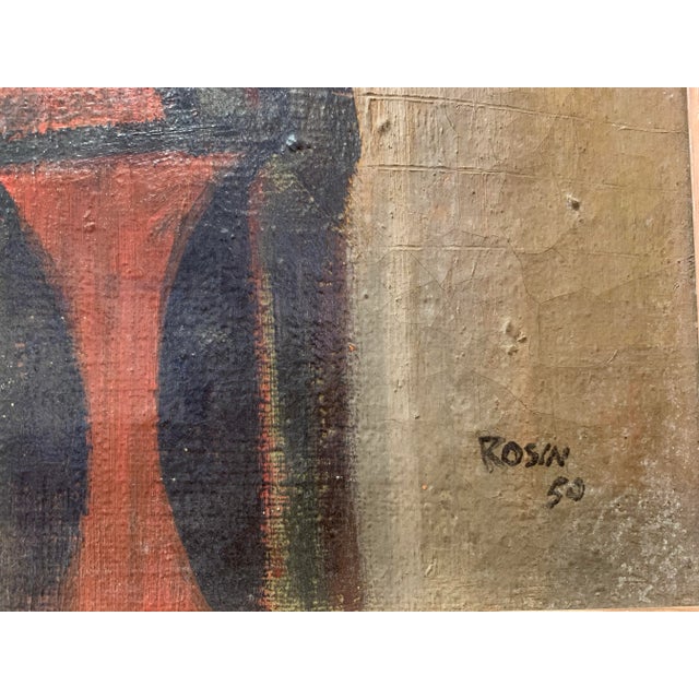 Arnold Rosin Framed 1950 French Cubist Still Life Oil Painting For Sale - Image 11 of 13