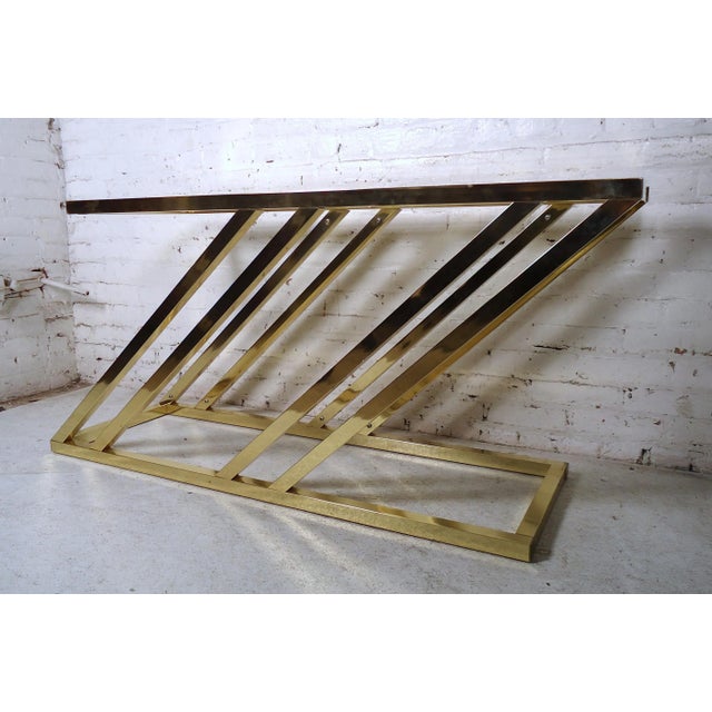 1960s Unique Vintage Modern Brass Console For Sale - Image 4 of 8