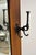 Antique Arts & Crafts Mission Oak Wood Beveled Glass Hall Mirror Iron Coat Hooks For Sale - Image 4 of 12