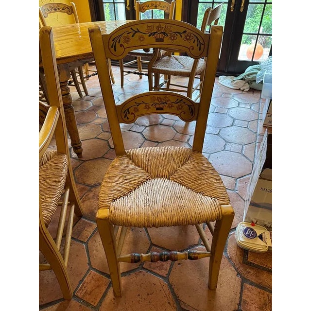 This French Country Vintage Style Oval Kitchen Dining Table & 8 Chairs set is a charming addition to any kitchen or dining...