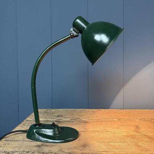 Dark green Bauhaus desk lamp from the 1930s. The lamp closely resembles the Kandem lamps of that era in terms of base,...