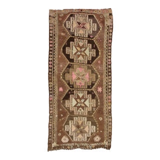 Brown Vintage Turkish Kilim Rug For Sale