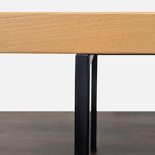 Eq3 Modern Minimalist Wood Coffee Table With Black Metal Legs For Sale - Image 4 of 7