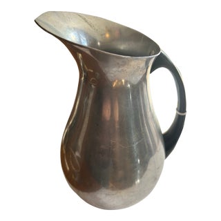 Vintage Aluminum Metal Water Pitcher Spain, Stamped Bakelite Handle Plastic For Sale