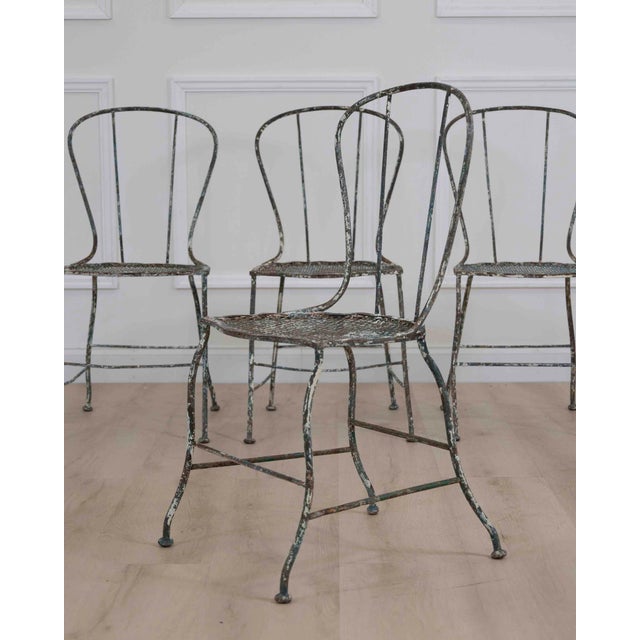 Set of Four French 19th Century Wrought Iron Garden Chairs For Sale In Atlanta - Image 6 of 7