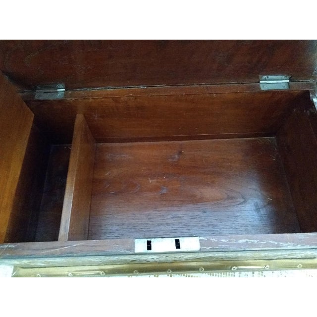 Vintage Embossed and Hammered Metal Jewelry Box For Sale - Image 4 of 6