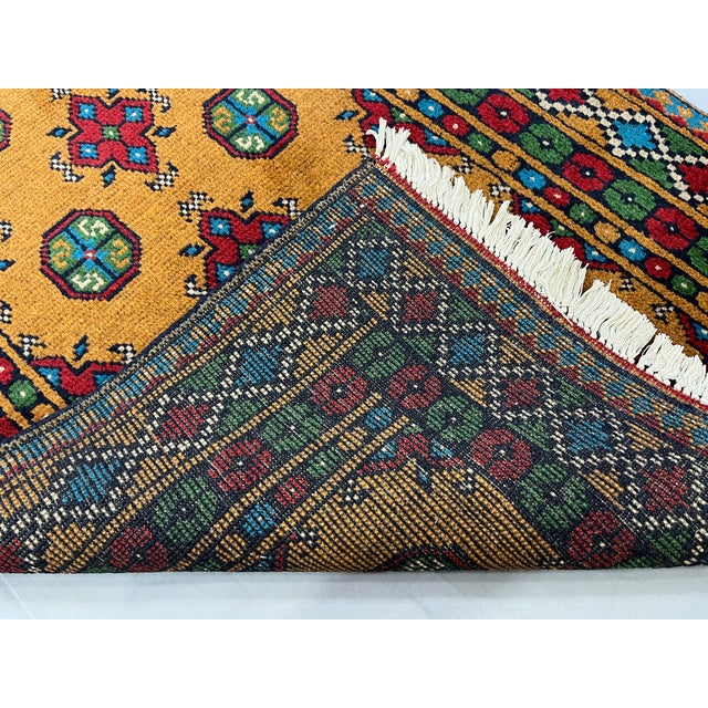 Mustard Gold Mori Gul Tribal Oriental Runner Rug, 2'10" X 9'4" For Sale - Image 16 of 16