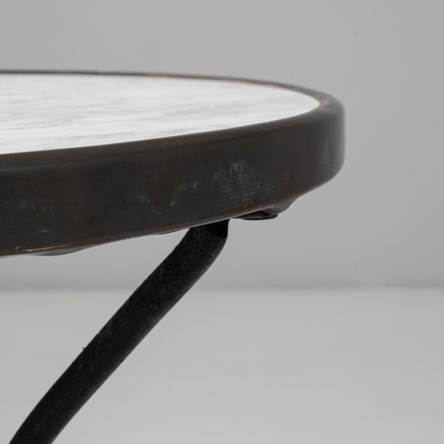 1900s French Bistro Style Iron Table With Marble Top For Sale - Image 11 of 18