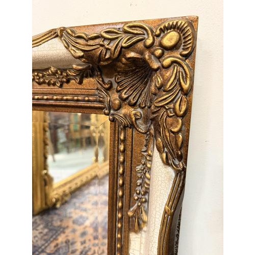 Parcel Gilt and Painted Bevelled Glass Mirror For Sale - Image 3 of 4