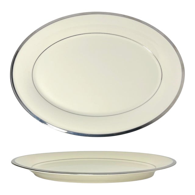 Lenox “Solitaire” Porcelain Medium Oval Serving Platter For Sale