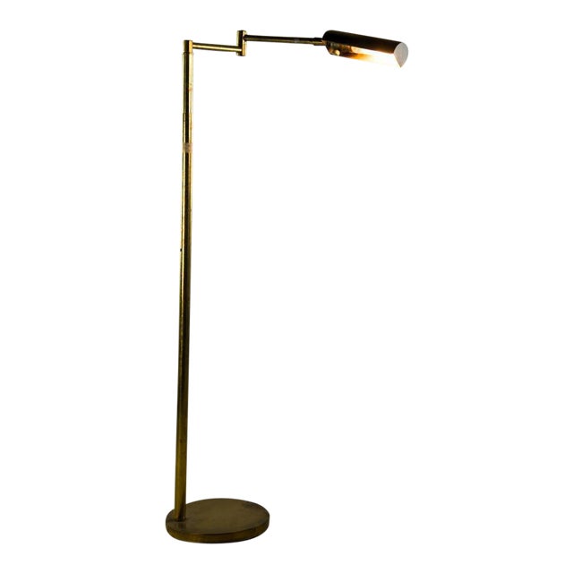 MidCentury Modern Brass Swing Arm Floor Lamp Chairish