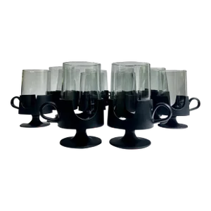 1970's Glas-Snap by Corning Two Piece Pedestal Glassware, Set of 12
