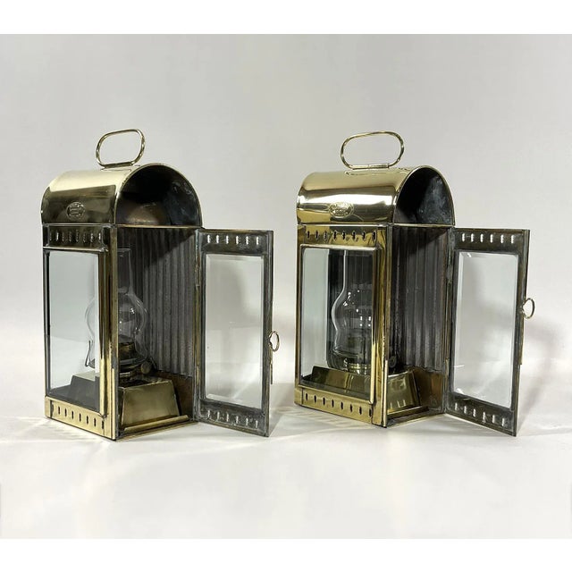 Solid Brass English Cabin Lanterns For Sale - Image 12 of 12