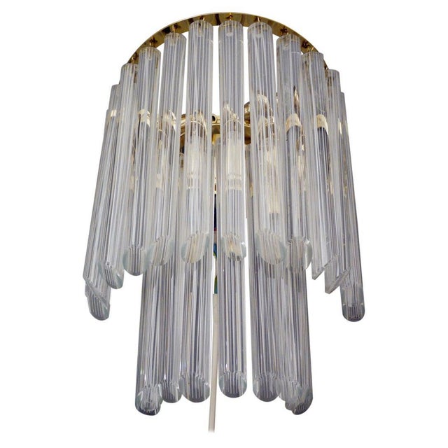 White Murano Glass and Brass Wall Sconce from Venini, Italy, 1960s For Sale - Image 9 of 9