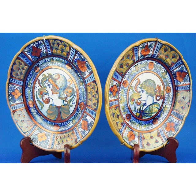 Vintage Ceramic Plates, 1920s, Set of 2 For Sale - Image 3 of 18