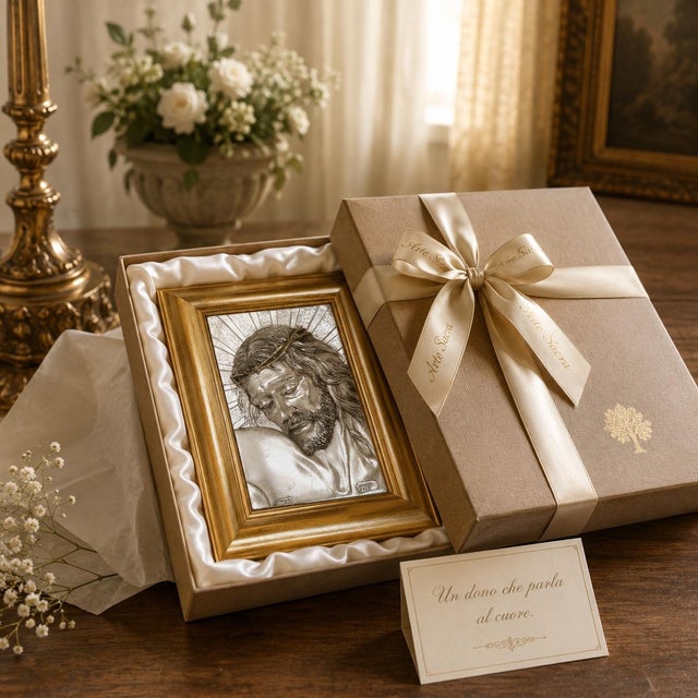 Creazioni Artistiche Firenze, Bas-Relief of Christ, 1970s, Silver Plating For Sale - Image 7 of 9